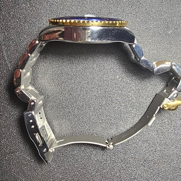 Henry Jay Quartz 23K Gold Plate Stainless Steel Aquamaster Dive Watch w/Date - Picture 3 of 6